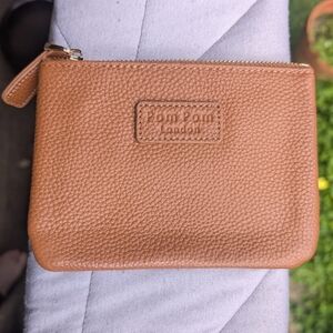 Pom Pom London Purse Wallet BNNU Tan Full Grain Leather Discontinued Color
